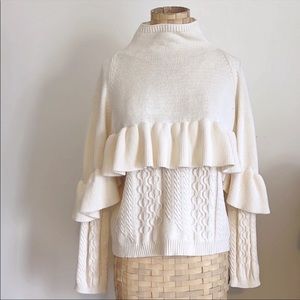 Project Naadam Cableknit Cream Sweater